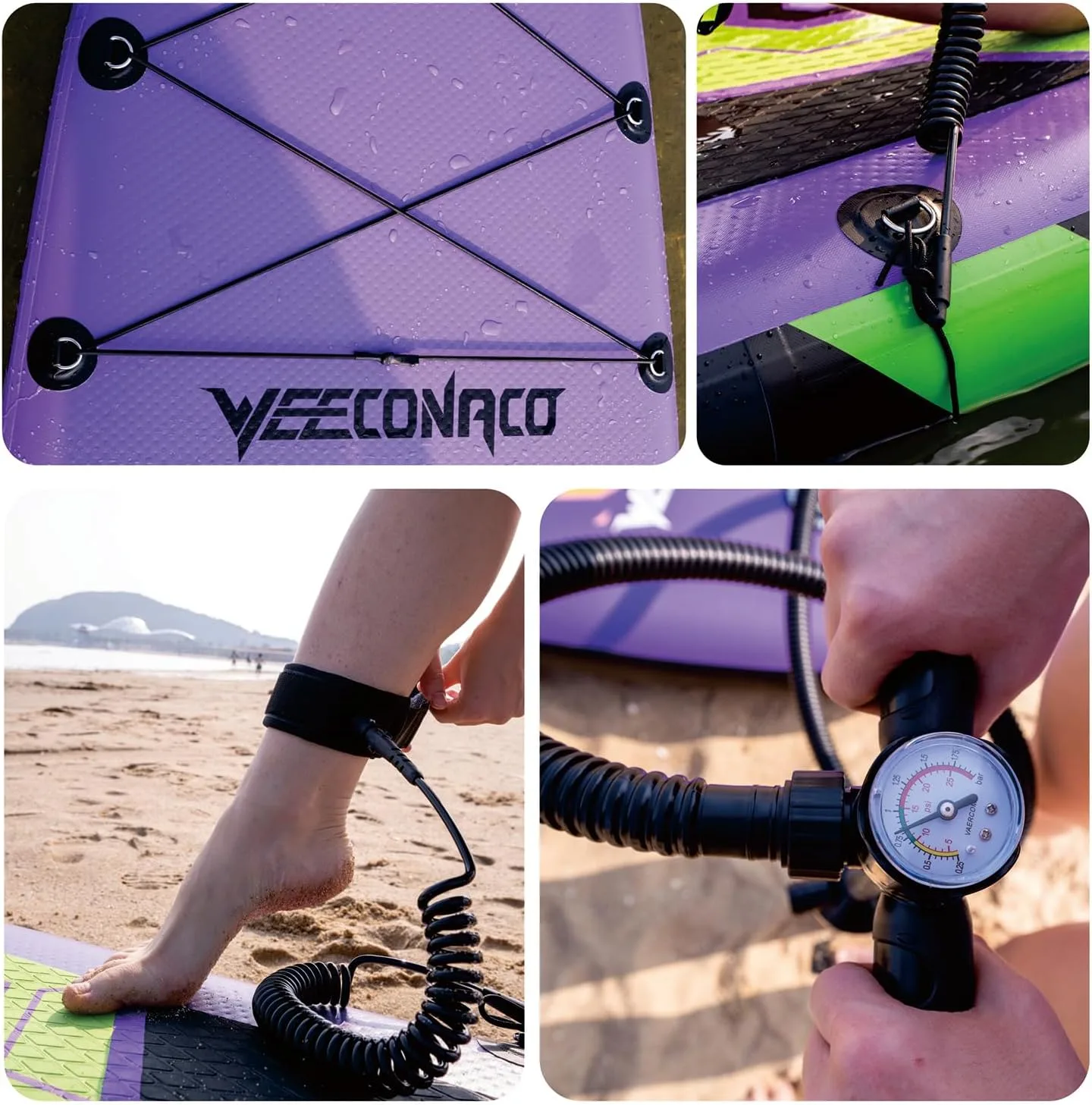 Deska SUP Pompowana WEECONACO 320x82x15,5CM 170KG AKCESORIA - obrazek 2