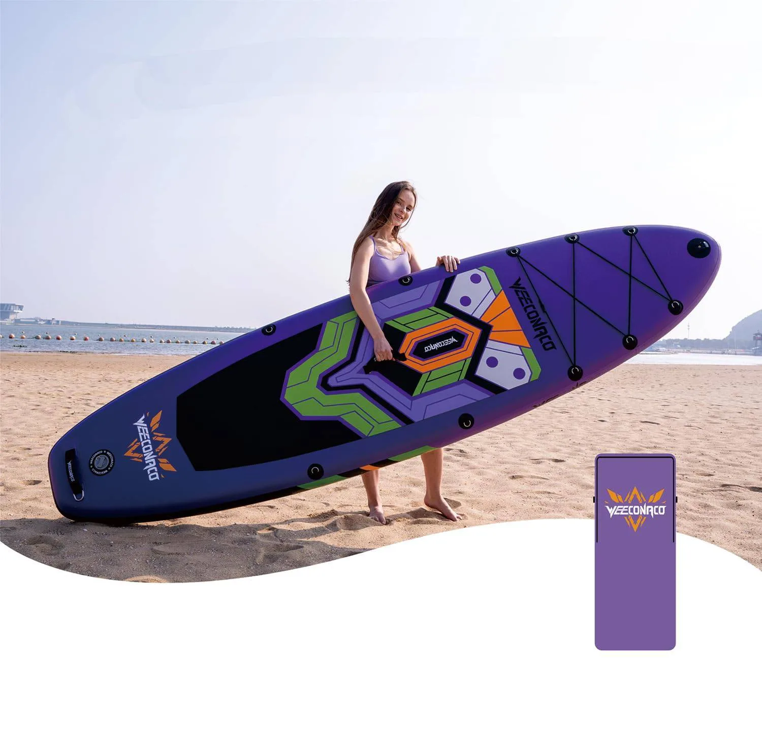Deska SUP Pompowana WEECONACO 320x82x15,5CM 170KG AKCESORIA - obrazek 5